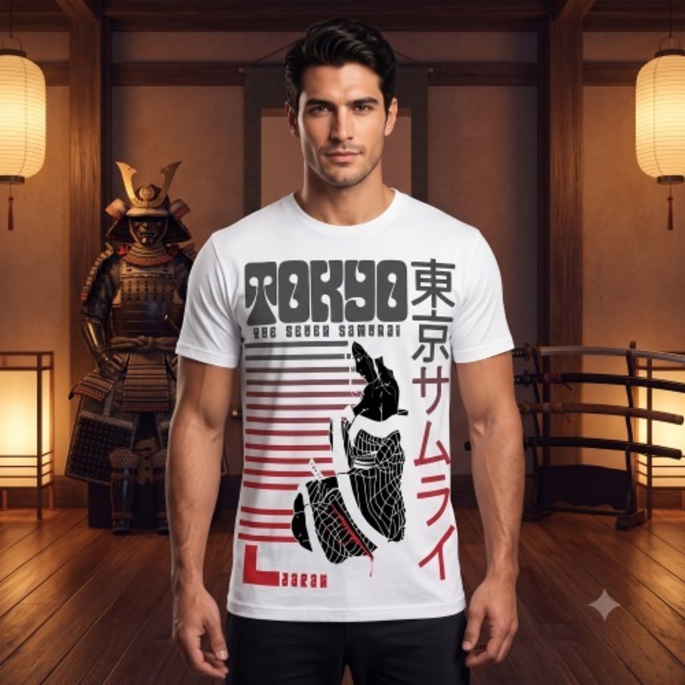 Modern Culture Tokyo The Seven Samurai Graphic T-Shirt White Men's Size M